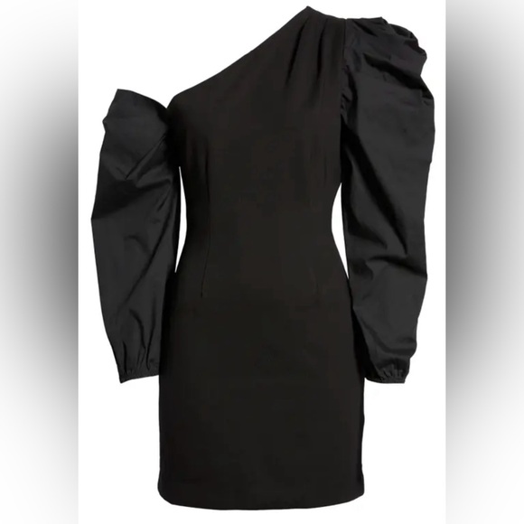 Elliatt Dresses & Skirts - Elliatt Phenomenon Black One Shoulder Balloon Sleeve Cocktail Mini Dress Est Med